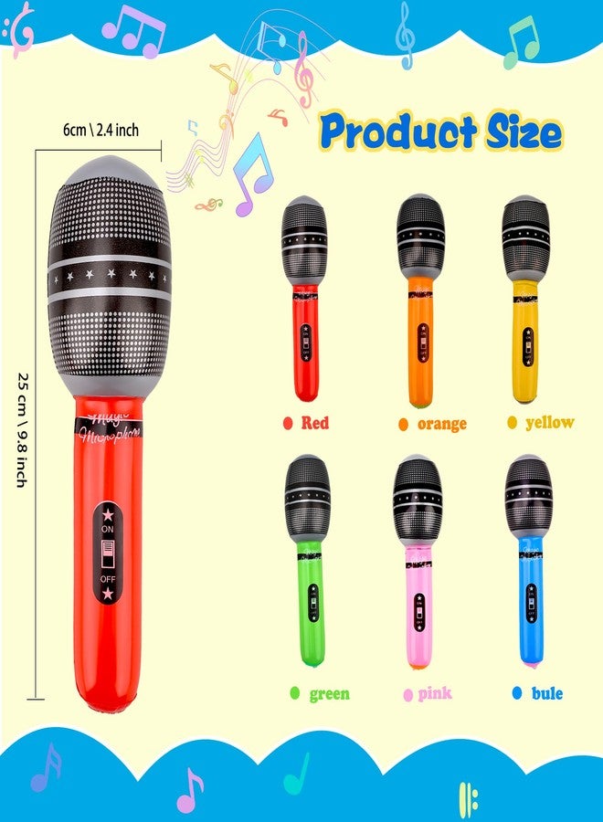 Feradny 64 Pieces Giant Blow up Microphone 9.8 Inch Inflatable Microphones Assorted Colors Inflatable Microphone Props Plastic Toys for Musical Concert Themed Party Role Play Party Decoration Supplies - Image 2